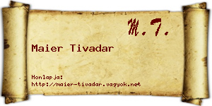 Maier Tivadar névjegykártya