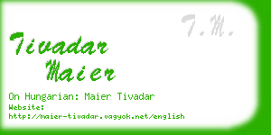 tivadar maier business card